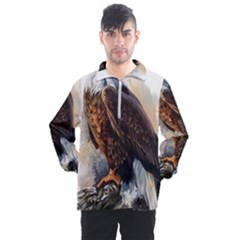 Eagle Art Eagle Watercolor Painting Bird Animal Men s Half Zip Pullover by pakminggu