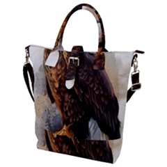 Eagle Art Eagle Watercolor Painting Bird Animal Buckle Top Tote Bag by pakminggu