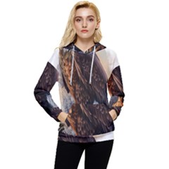 Eagle Art Eagle Watercolor Painting Bird Animal Women s Lightweight Drawstring Hoodie by pakminggu