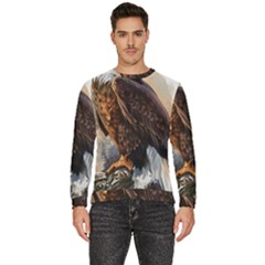 Eagle Art Eagle Watercolor Painting Bird Animal Men s Fleece Sweatshirt by pakminggu