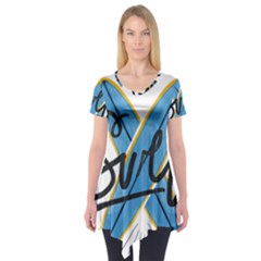 Wave Surfing Surfboard Surfing Short Sleeve Tunic  by pakminggu