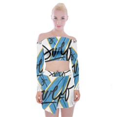 Wave Surfing Surfboard Surfing Off Shoulder Top With Mini Skirt Set by pakminggu