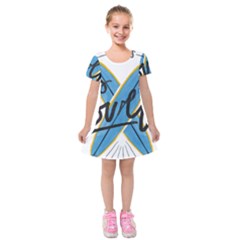 Wave Surfing Surfboard Surfing Kids  Short Sleeve Velvet Dress by pakminggu