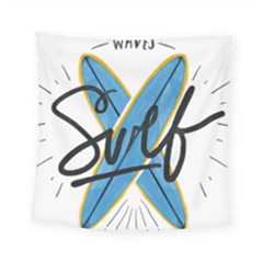 Wave Surfing Surfboard Surfing Square Tapestry (small) by pakminggu