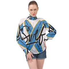 Wave Surfing Surfboard Surfing High Neck Long Sleeve Chiffon Top by pakminggu