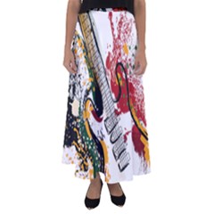 Electric Guitar Flared Maxi Skirt