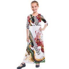 Electric Guitar Kids  Quarter Sleeve Maxi Dress by pakminggu