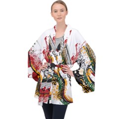 Electric Guitar Long Sleeve Velvet Kimono  by pakminggu