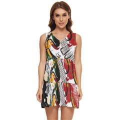 Electric Guitar Tiered Sleeveless Mini Dress by pakminggu