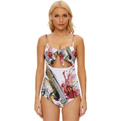 Electric Guitar Knot Front One-piece Swimsuit by pakminggu