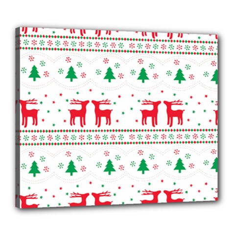 Red Green And Blue Christmas Themed Illustration Canvas 24  X 20  (stretched) by pakminggu