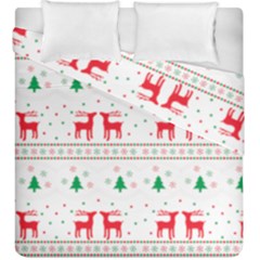 Red Green And Blue Christmas Themed Illustration Duvet Cover Double Side (king Size) by pakminggu