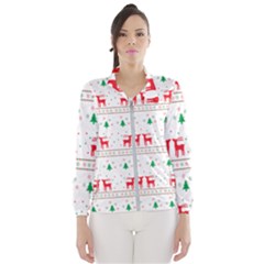 Red Green And Blue Christmas Themed Illustration Women s Windbreaker by pakminggu