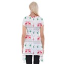 Red Green And Blue Christmas Themed Illustration Short Sleeve Side Drop Tunic View2