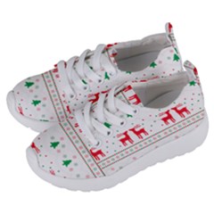 Red Green And Blue Christmas Themed Illustration Kids  Lightweight Sports Shoes by pakminggu