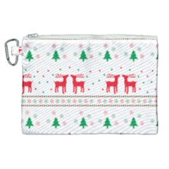 Red Green And Blue Christmas Themed Illustration Canvas Cosmetic Bag (xl) by pakminggu