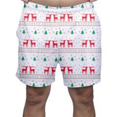 Red Green And Blue Christmas Themed Illustration Men s Shorts by pakminggu