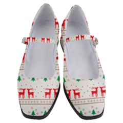 Red Green And Blue Christmas Themed Illustration Women s Mary Jane Shoes by pakminggu