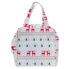 Red Green And Blue Christmas Themed Illustration Boxy Hand Bag by pakminggu