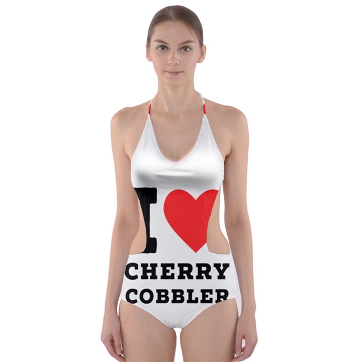 I love cherry cobbler Cut-Out One Piece Swimsuit