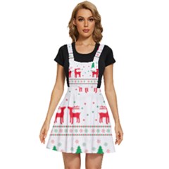 Red Green And Blue Christmas Themed Illustration Apron Dress by pakminggu