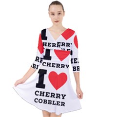 I Love Cherry Cobbler Quarter Sleeve Front Wrap Dress by ilovewhateva