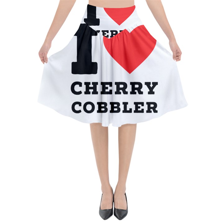 I love cherry cobbler Flared Midi Skirt