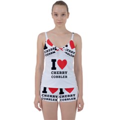 I Love Cherry Cobbler Tie Front Two Piece Tankini by ilovewhateva