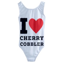 I Love Cherry Cobbler Kids  Cut-out Back One Piece Swimsuit by ilovewhateva