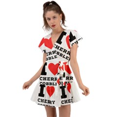 I Love Cherry Cobbler Flutter Sleeve Wrap Dress by ilovewhateva