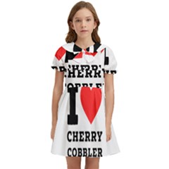 I Love Cherry Cobbler Kids  Bow Tie Puff Sleeve Dress by ilovewhateva