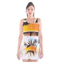 Hawaii Beach Summer Scoop Neck Skater Dress by pakminggu