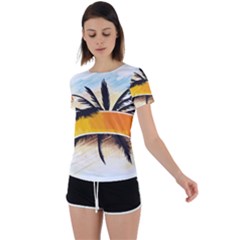 Hawaii Beach Summer Back Circle Cutout Sports Tee by pakminggu