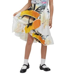 Hawaii Beach Summer Kids  Ruffle Flared Wrap Midi Skirt by pakminggu