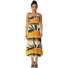 Hawaii Beach Summer Tie-strap Tiered Midi Chiffon Dress by pakminggu