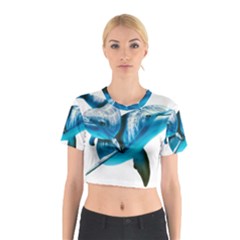 Two Dolphins Art Atlantic Dolphin Painting Animal Marine Mammal Cotton Crop Top by pakminggu