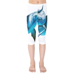 Two Dolphins Art Atlantic Dolphin Painting Animal Marine Mammal Kids  Capri Leggings  by pakminggu