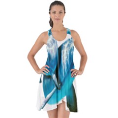 Two Dolphins Art Atlantic Dolphin Painting Animal Marine Mammal Show Some Back Chiffon Dress by pakminggu