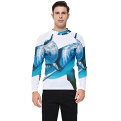 Two Dolphins Art Atlantic Dolphin Painting Animal Marine Mammal Men s Long Sleeve Rash Guard by pakminggu