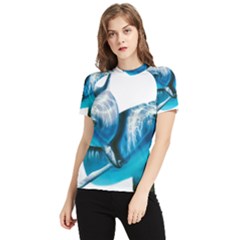 Two Dolphins Art Atlantic Dolphin Painting Animal Marine Mammal Women s Short Sleeve Rash Guard by pakminggu