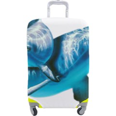 Two Dolphins Art Atlantic Dolphin Painting Animal Marine Mammal Luggage Cover (large) by pakminggu