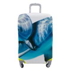 Two Dolphins Art Atlantic Dolphin Painting Animal Marine Mammal Luggage Cover (small) by pakminggu