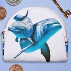 Two Dolphins Art Atlantic Dolphin Painting Animal Marine Mammal Horseshoe Style Canvas Pouch by pakminggu