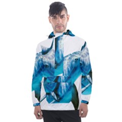 Two Dolphins Art Atlantic Dolphin Painting Animal Marine Mammal Men s Front Pocket Pullover Windbreaker by pakminggu