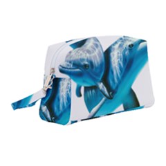 Two Dolphins Art Atlantic Dolphin Painting Animal Marine Mammal Wristlet Pouch Bag (medium) by pakminggu