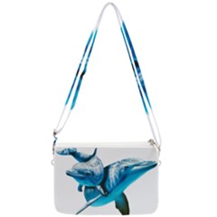 Two Dolphins Art Atlantic Dolphin Painting Animal Marine Mammal Double Gusset Crossbody Bag by pakminggu