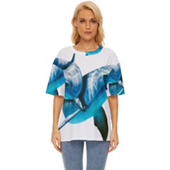 Two Dolphins Art Atlantic Dolphin Painting Animal Marine Mammal Oversized Basic Tee by pakminggu