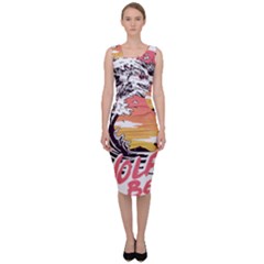 Gray Wolf Beach Waves A Wolf Animal Retro Sleeveless Pencil Dress by pakminggu