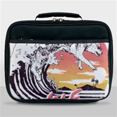 Gray Wolf Beach Waves A Wolf Animal Retro Lunch Bag by pakminggu