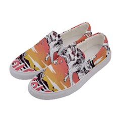 Gray Wolf Beach Waves A Wolf Animal Retro Women s Canvas Slip Ons by pakminggu